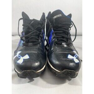 Under Armour Men's Football Cleats Size 7.5 Black/Blue mid rise
